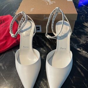 Christian Louboutin Beautiful White heels, 1 wear only